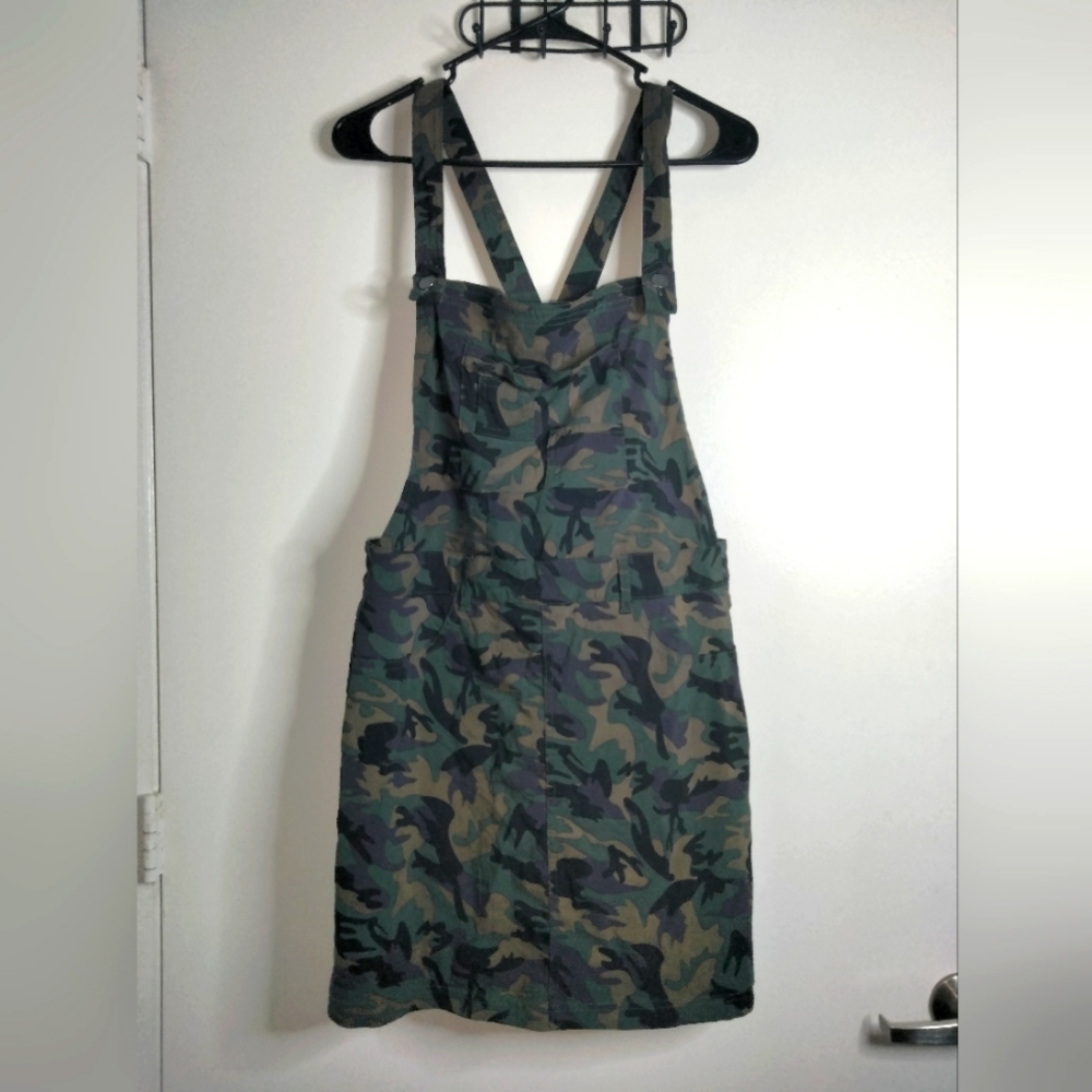 Like an Angel (Size L) Multicolored Camouflage Stretch Overall Dress